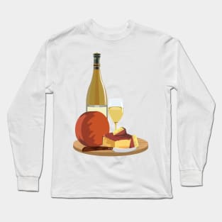 Wine and Cheese Long Sleeve T-Shirt